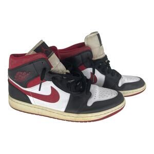 Nike Air Jordan 1 Mid Chicago Black Toe 554724-122 Men's Size 11.5